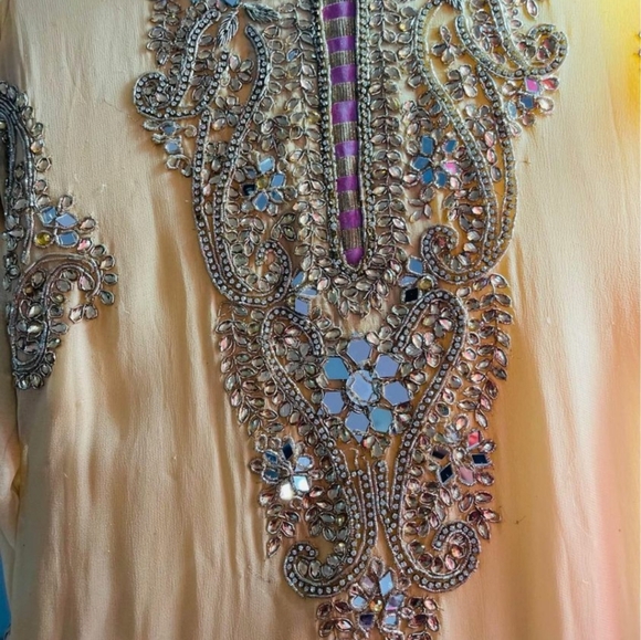 Pakistani three pieces salwar suit dress sarara small - Picture 14 of 16